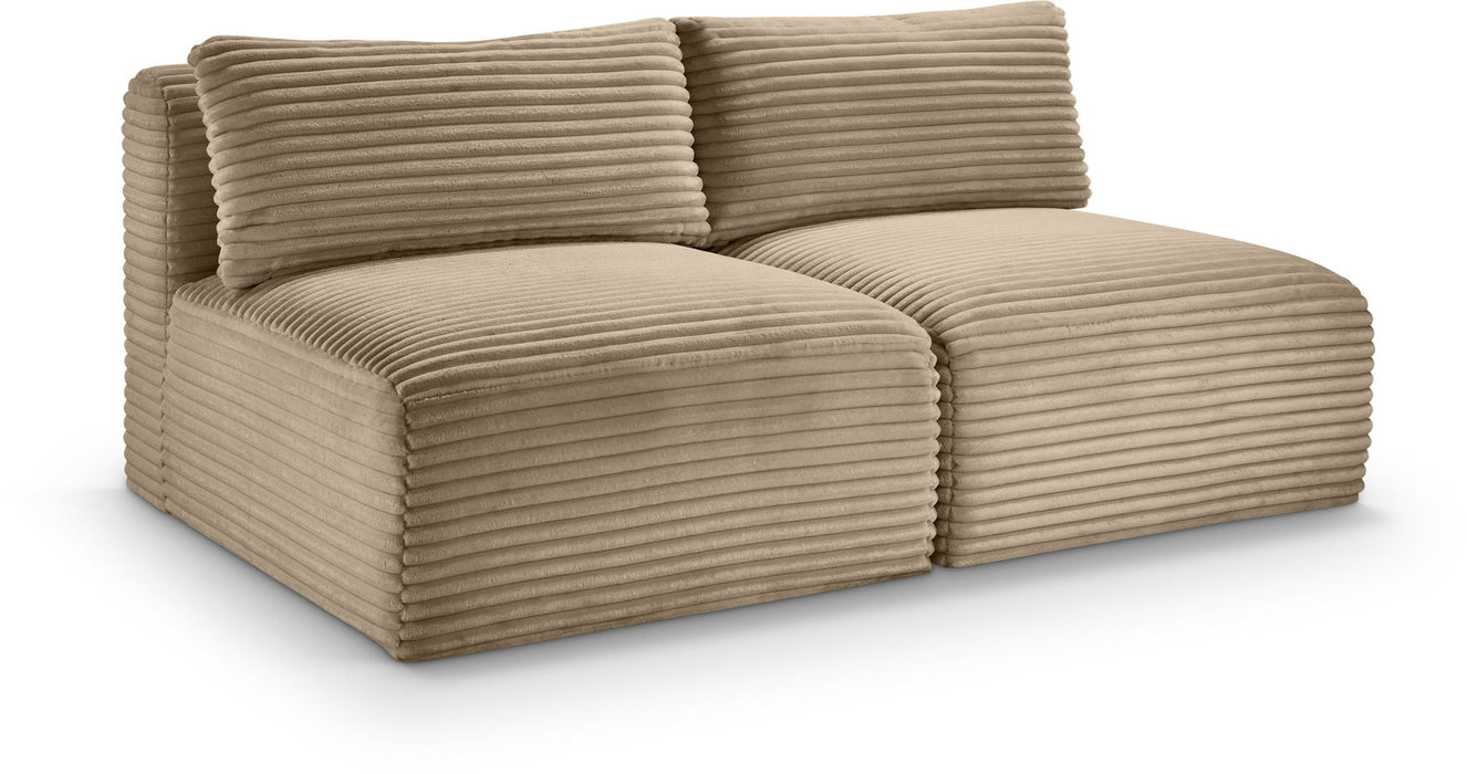 Shaggy 62" Corduroy Performance Fabric Upholstered Modular Loveseat