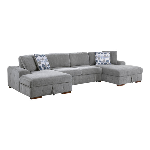 9624GY*3LCRC 3-Piece Sectional with Left and Right Chaise