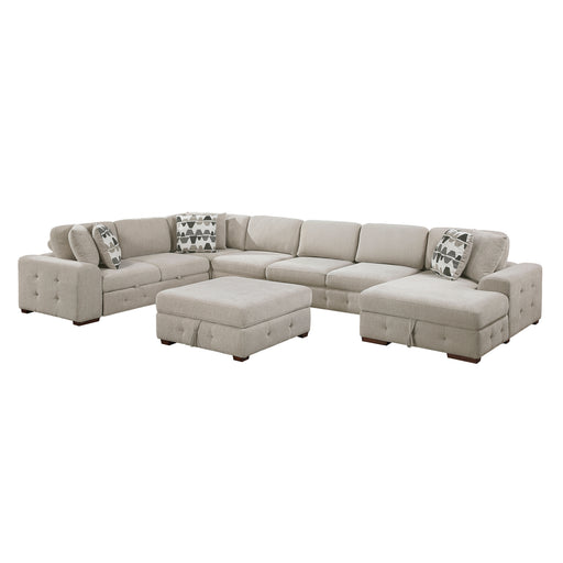 9624TP*62L1ACRCOT 6-Piece Sectional with Right Chaise, Pull-out Bed and Ottoman