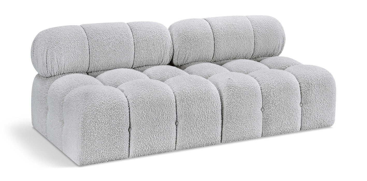 Ames 68" Boucle Fabric Upholstered 2pc. Armless Modular Loveseat