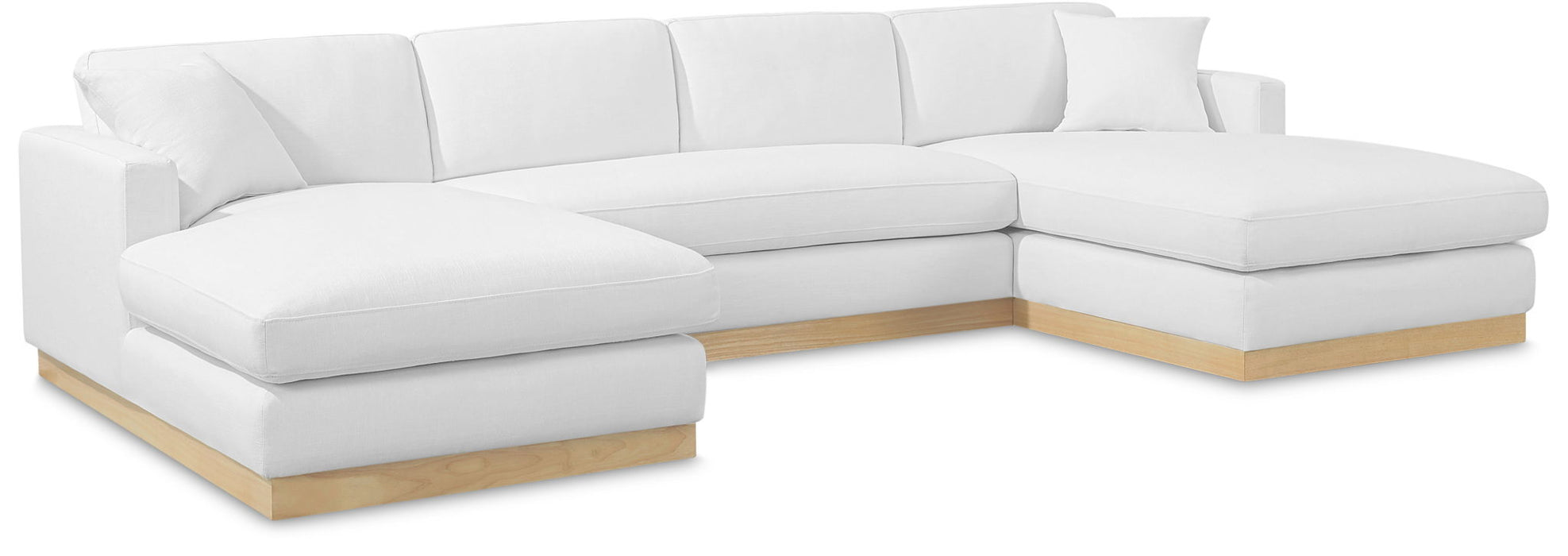 Johanna 127" Linen Textured Fabric Upholstered Sectional