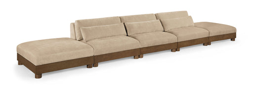Turin 200" Chenille Fabric Upholstered 5pc. Modular Sofa