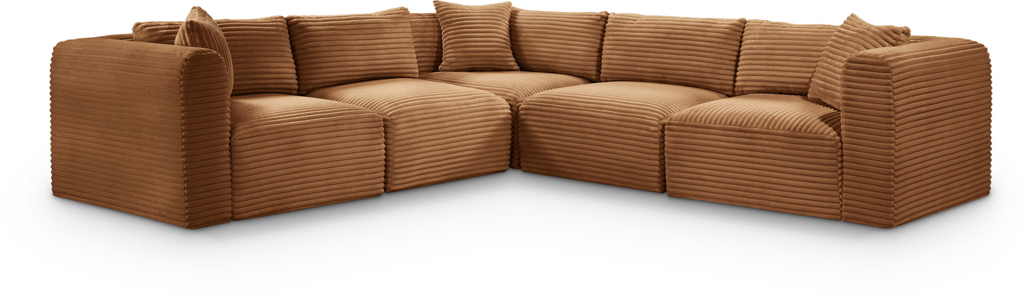 Shaggy 109" Corduroy Performance Fabric Upholstered Modular Sectional
