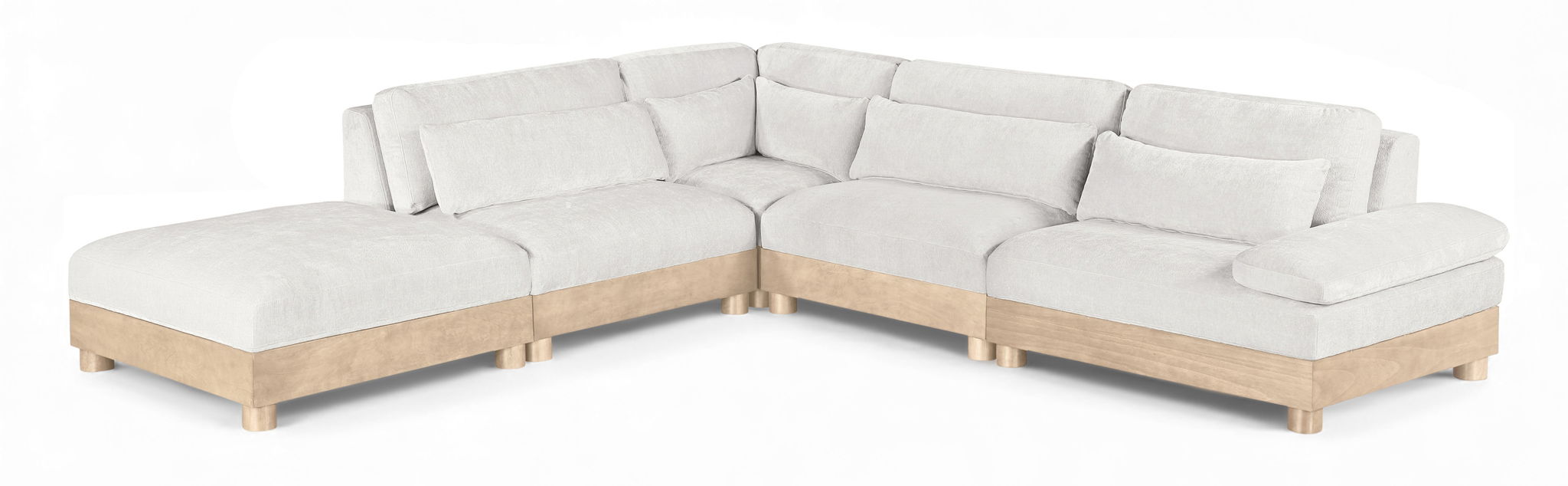 Turin 127.75" Chenille Fabric Upholstered 5pc. Modular Sectional