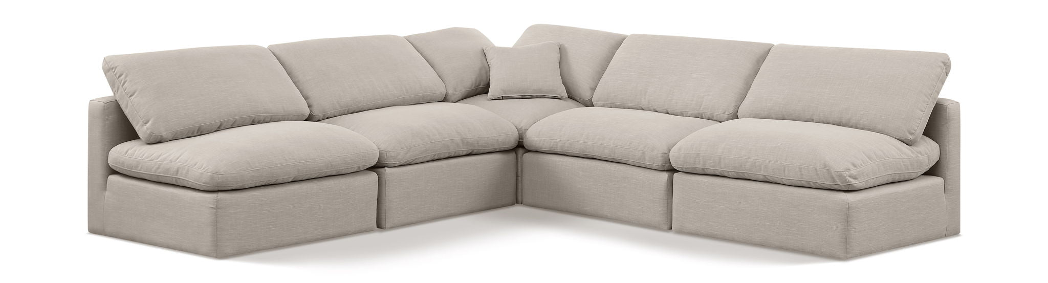 Indulge 105" Linen Textured Fabric Upholstered 5pc. Modular Sectional