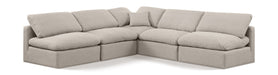Indulge 105" Linen Textured Fabric Upholstered 5pc. Modular Sectional