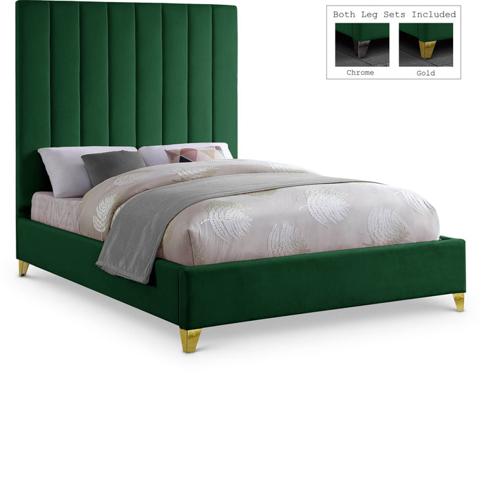 Via Velvet Upholstered Bed