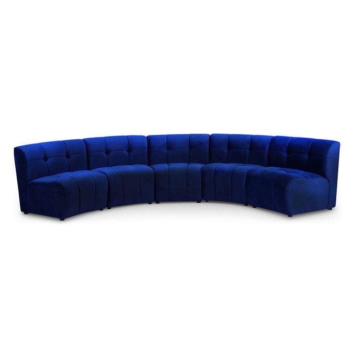 Limitless 141.5" Velvet Upholstered 5pc. Modular Sectional