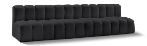 Arc 119" Vegan Leather Upholstered 4pc. Modular Sectional