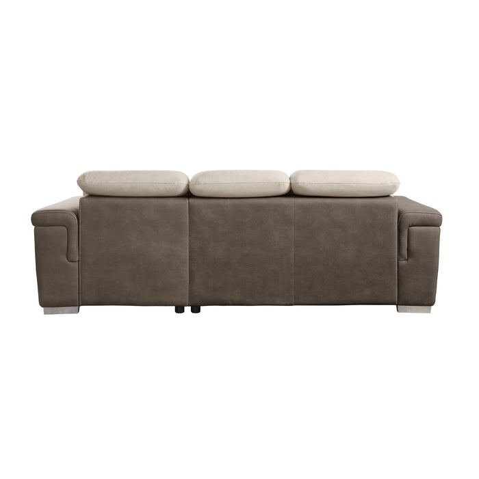 Alfio (2)2-Piece Sectional with Adjustable Headrests, Pull-out Bed and Right Chaise with Hidden Storage