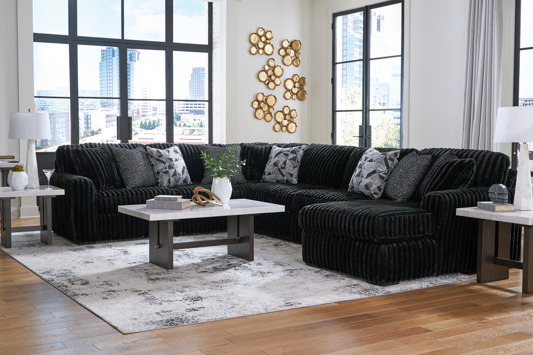 Midnight-Madness 4-Piece Sectional with Chaise