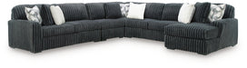 Midnight-Madness 5-Piece Sectional with Chaise - RAF Corner Chaise, Armless Chair, Armless Loveseat, LAF Sofa, Wedge