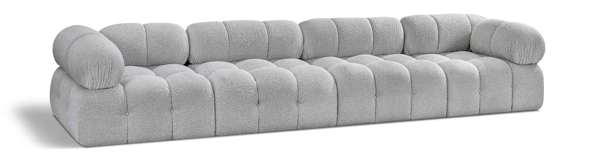 Ames 136" Boucle Fabric Upholstered 4pc. Modular Sofa