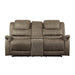 Shola Power Double Reclining Love Seat with Center Console, Power Headrests and USB Ports