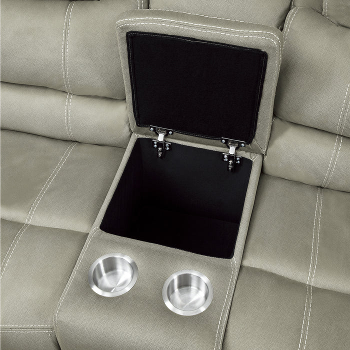 Shola Power Double Reclining Love Seat with Center Console, Power Headrests and USB Ports