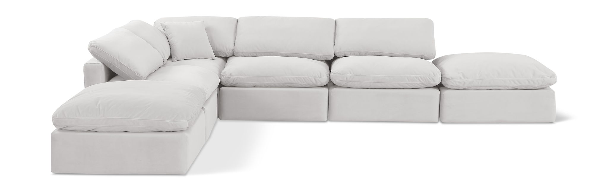 Indulge 140" Velvet Upholstered 6pc. Modular Sectional