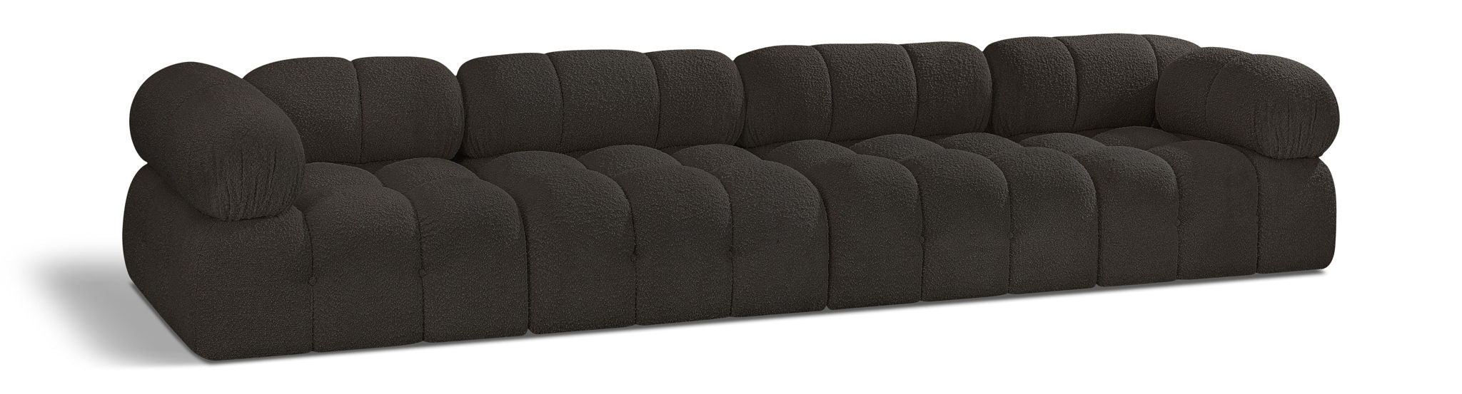Ames 136" Boucle Fabric Upholstered 4pc. Modular Sofa