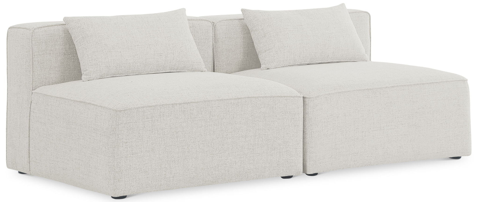 Cube 72" Fabric Upholstered 2pc. Armless Modular Loveseat