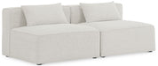 Cube 72" Fabric Upholstered 2pc. Armless Modular Loveseat