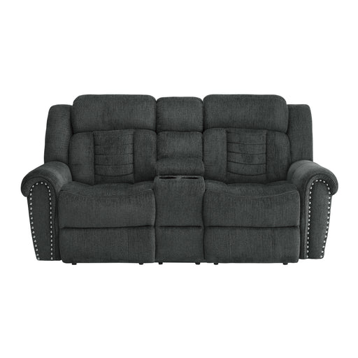Nutmeg Double Reclining Love Seat with Center Console