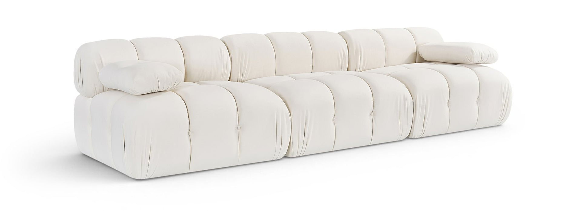 Orin 111" Velvet Performance Fabric Upholstered 3 Pc. Modular Sofa