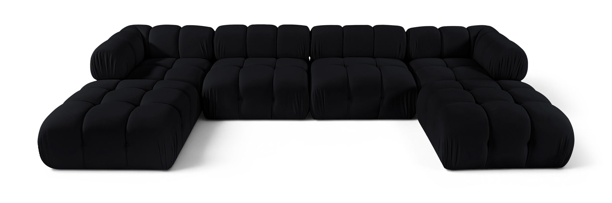 Seccional modular tapizado de terciopelo de alto rendimiento Orin de 148" de 6 piezas