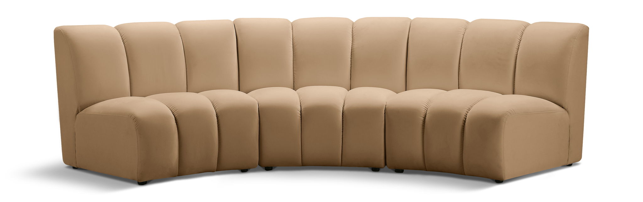 Infinity 119" Velvet Upholstered 3pc. Modular Sectional