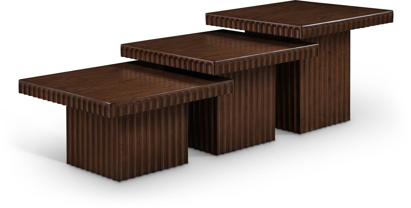 Spencer Solid Wood And Oak Veneer 3 Piece Coffee Table