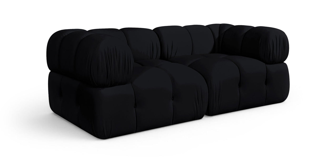 Orin 74" Velvet Performance Fabric Upholstered 2 Pc. Modular Loveseat