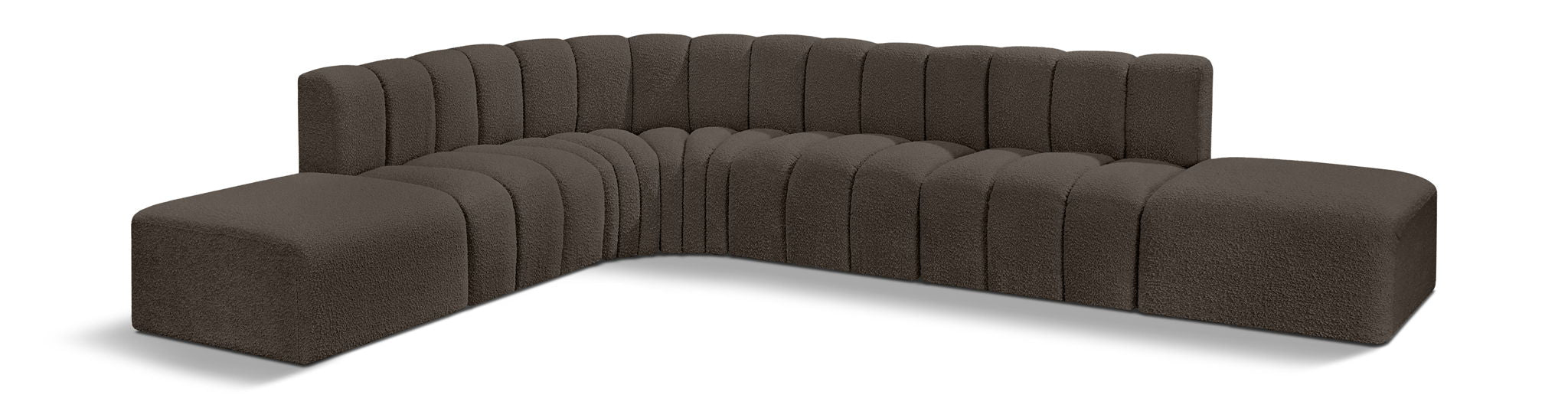 Arc 172" Boucle Fabric Upholstered 7pc. Modular Sectional