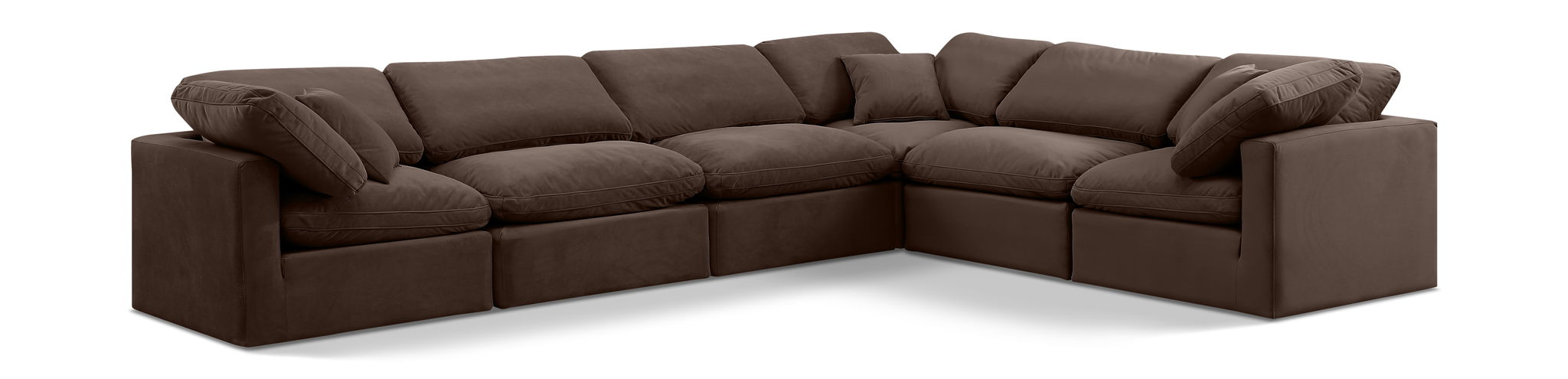 Indulge 140" Velvet Upholstered 6pc. Modular Sectional
