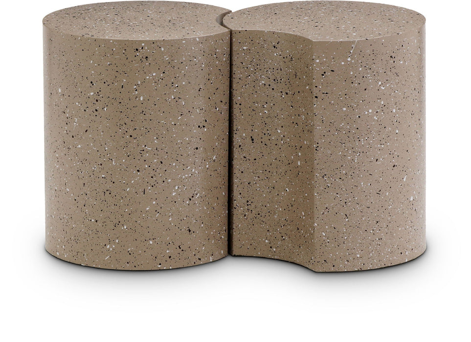Dimple Terrazzo Pattern Iron Nesting 2pc. Modular End / Side Table