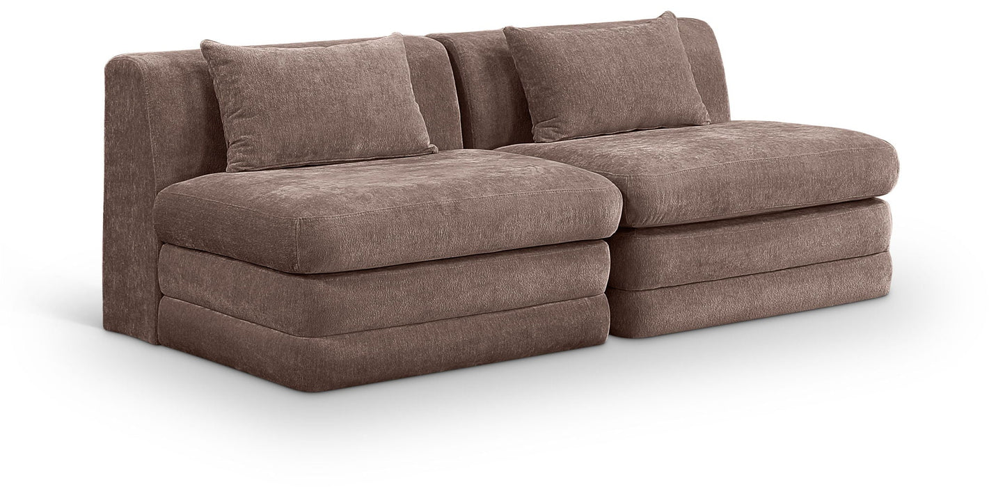 Stellar 76" Chenille Fabric Upholstered 2pc. Modular Loveseat