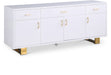 Excel Lacquer Finish And Stainless Steel Sideboard / Buffet