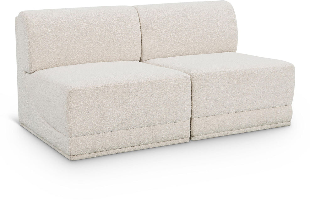 Ollie 60" Boucle Fabric Upholstered 2pc. Armless Modular Loveseat