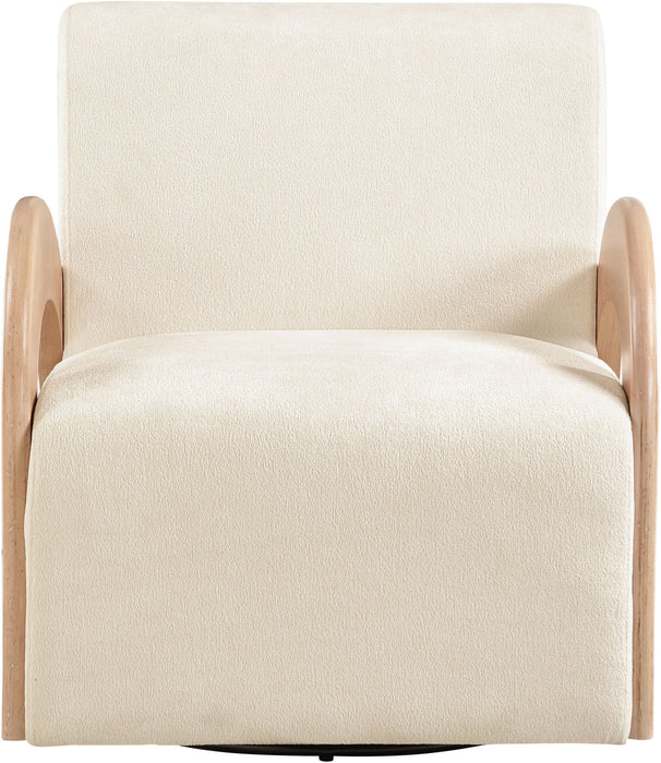 Neria Chenille Fabric Upholstered Swivel Chair