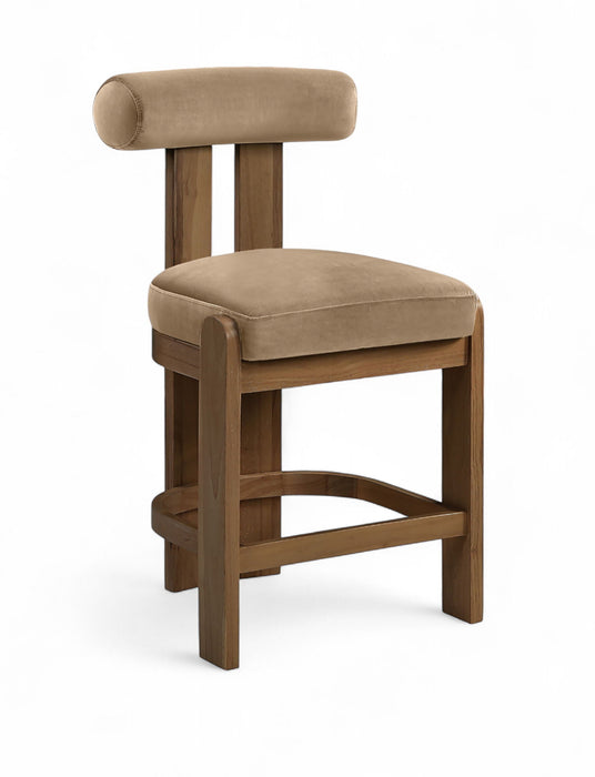 Arienzo Velvet Performance Fabric Upholstered Counter Stool