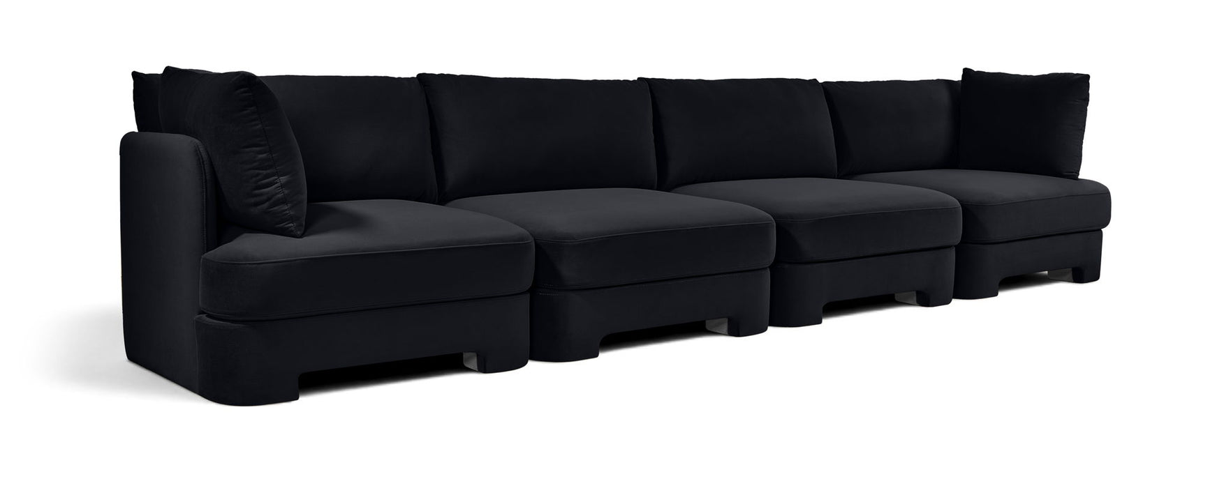 Sofá modular tapizado de terciopelo de alto rendimiento Hammond de 148" de 4 piezas