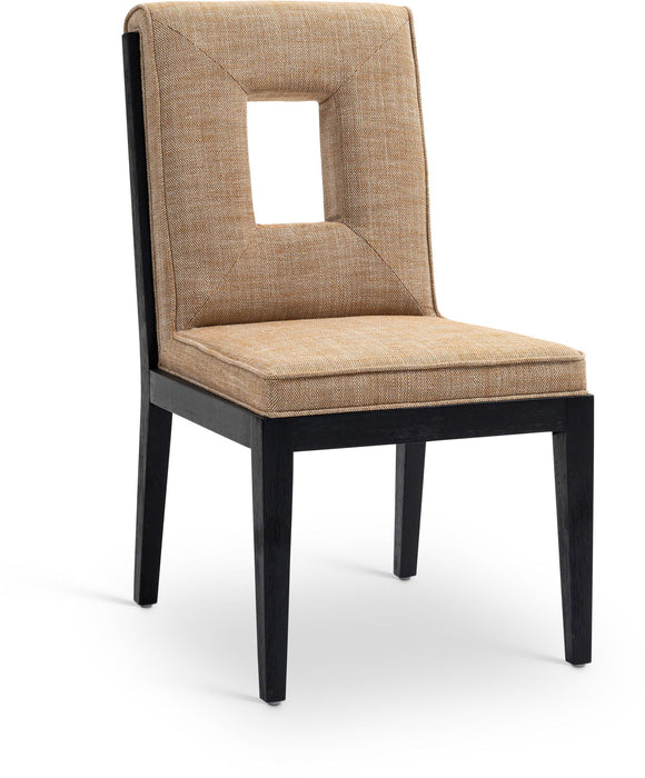 Gwendolyn Linen Textured Fabric Upholstered Dining Side Chair