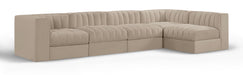 Rummi 126" Velvet Performance Fabric Upholstered 5pc. Modular Sectional