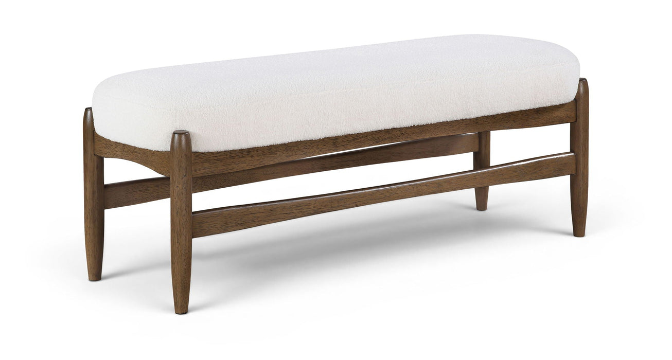 Briar Faux Sheepskin Upholstered Bench