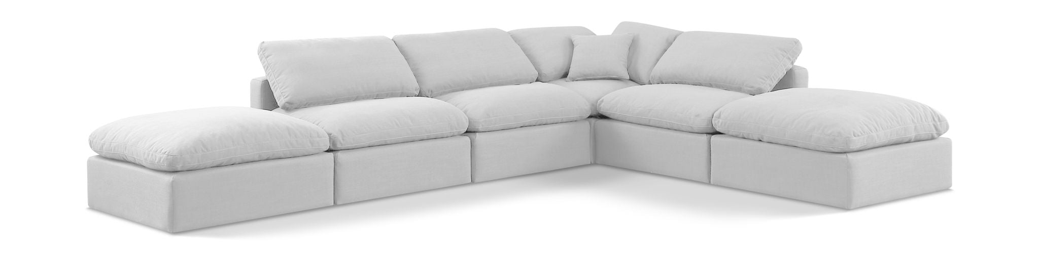 Indulge 140" Linen Textured Fabric Upholstered 6pc. Modular Sectional
