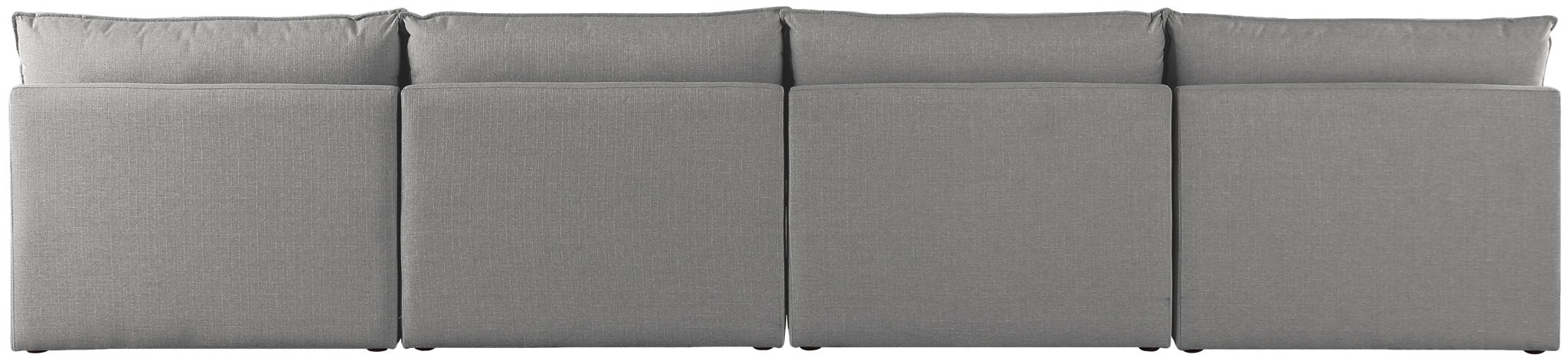 Mackenzie 160" Linen Textured Fabric Upholstered 4pc. Armless Modular Sofa