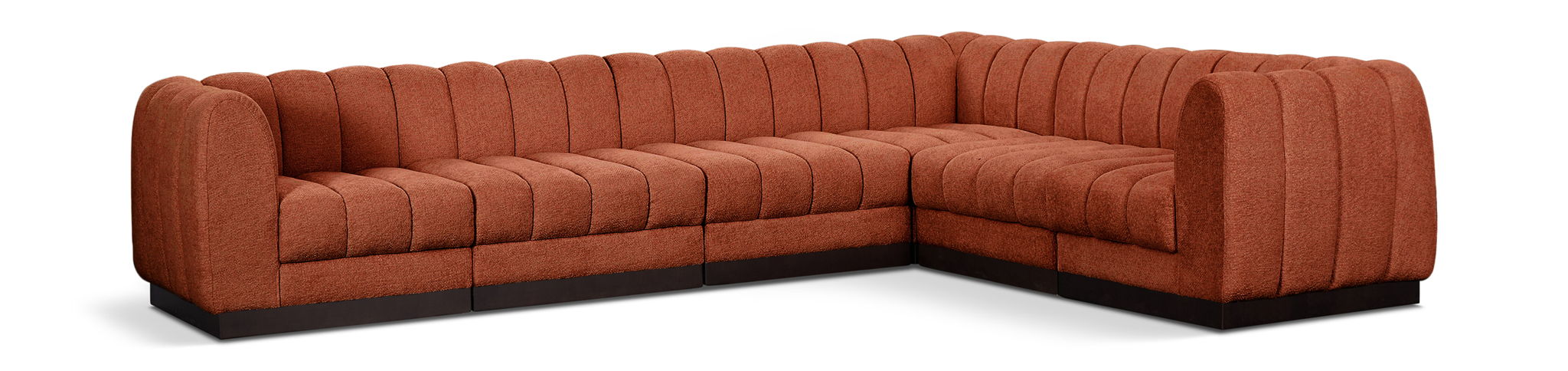 Quinn 133" Chenille Fabric Upholstered 6pc. Modular Sectional