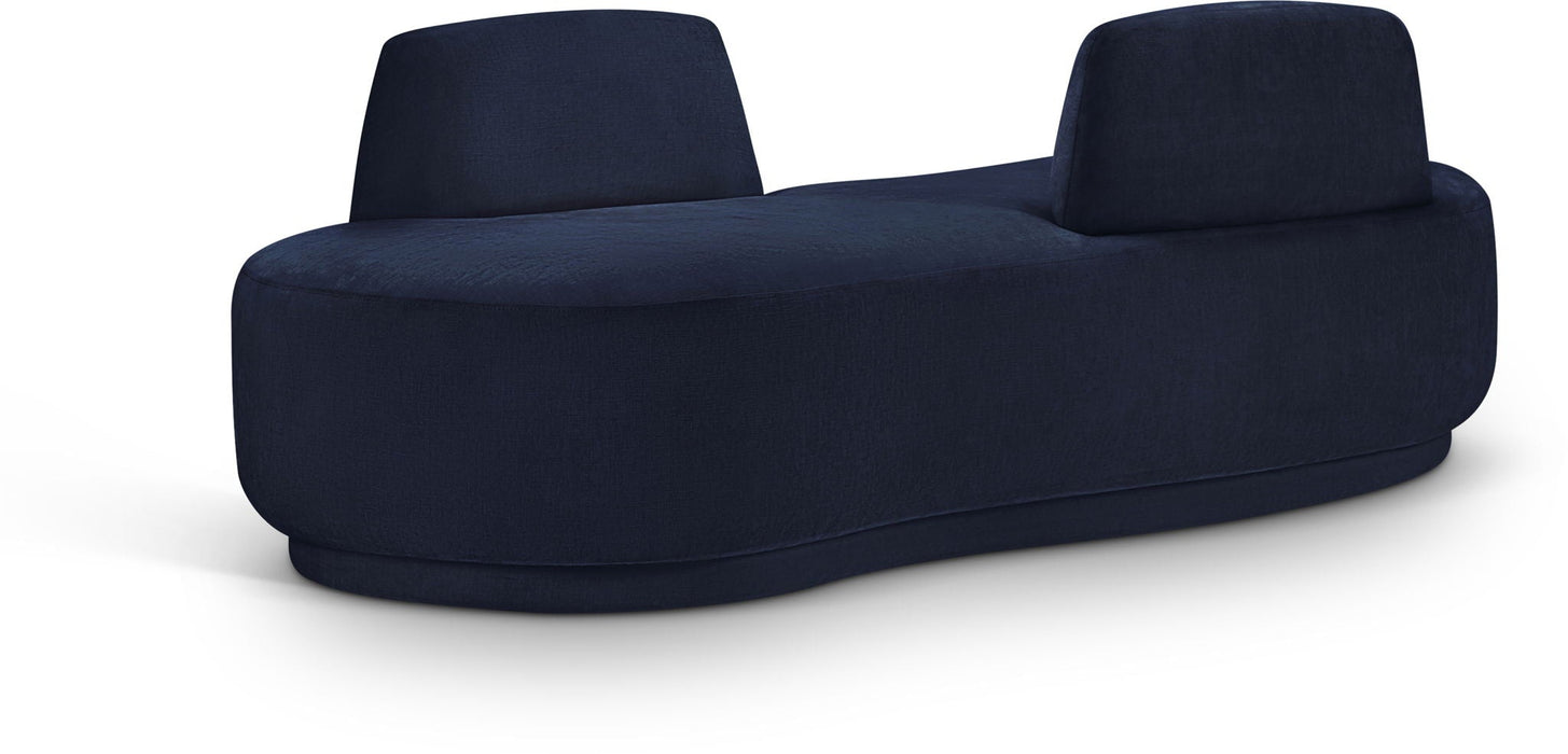 Argyle Chenille Fabric Upholstered Chaise/Loveseat