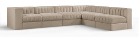 Rummi 126" Velvet Performance Fabric Upholstered 6pc. Modular Sectional
