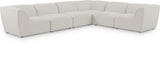 Miramar 142" Linen Textured Fabric Upholstered 6pc. Modular Sectional