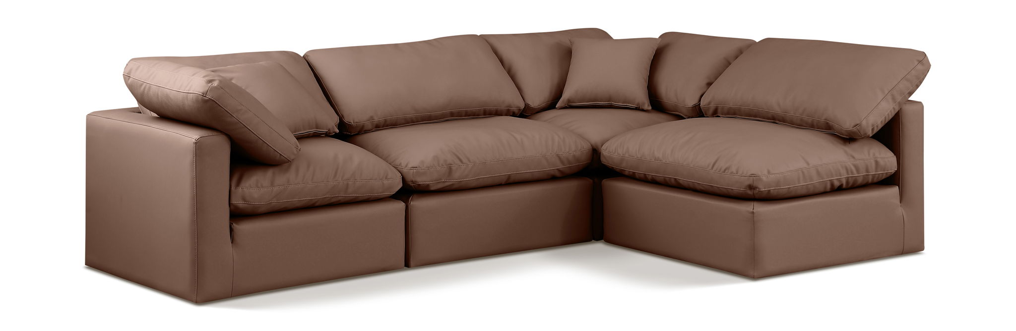 Indulge 105" Vegan Leather Upholstered 4pc. Modular Sectional