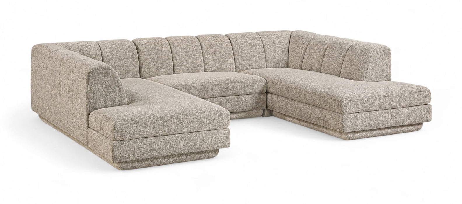 Modari 115" Fabric Upholstered 3pc. Modular Sectional
