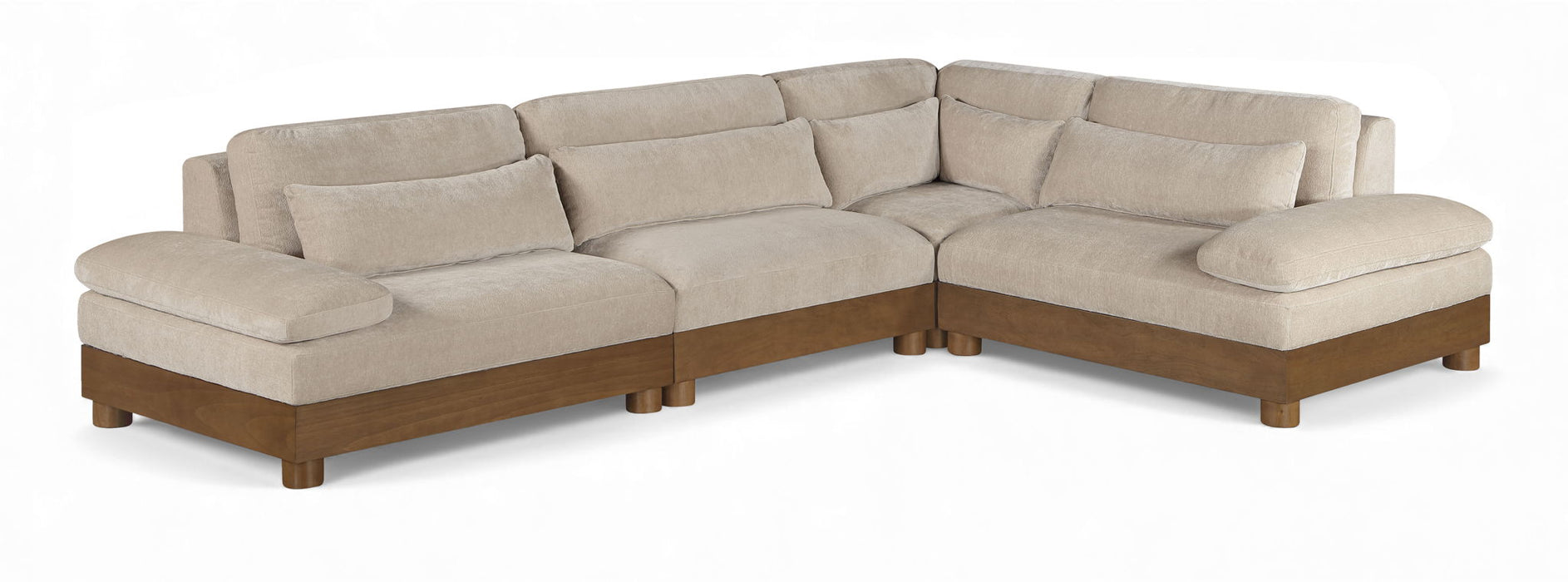 Turin 128" Chenille Fabric Upholstered 4pc. Modular Sectional